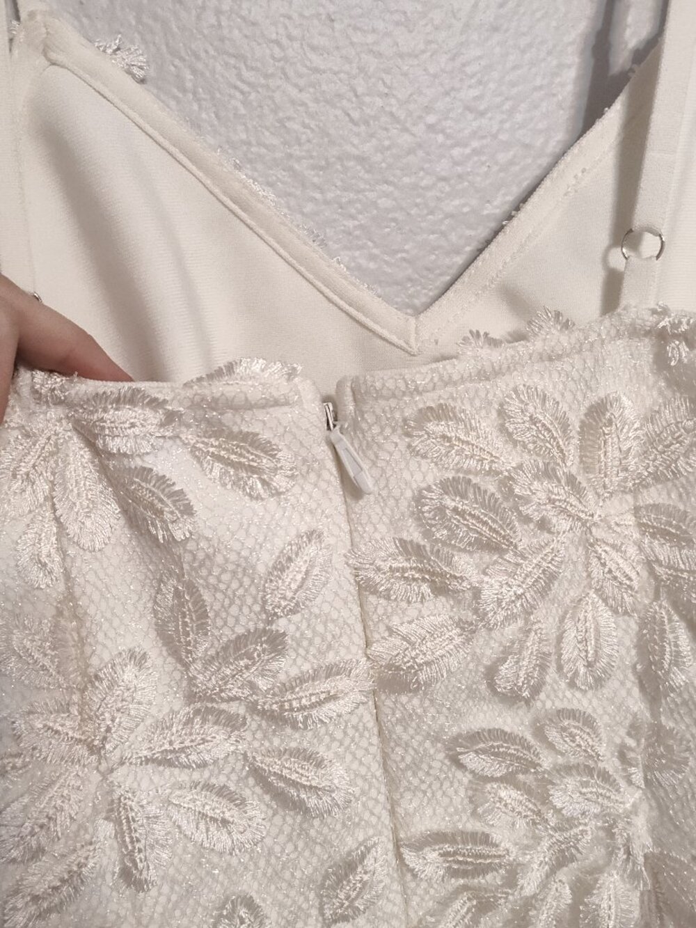 White 3D Floral Lace Maxi Dress size S Bridal bride beach wedding boho, new with - Picture 8 of 16